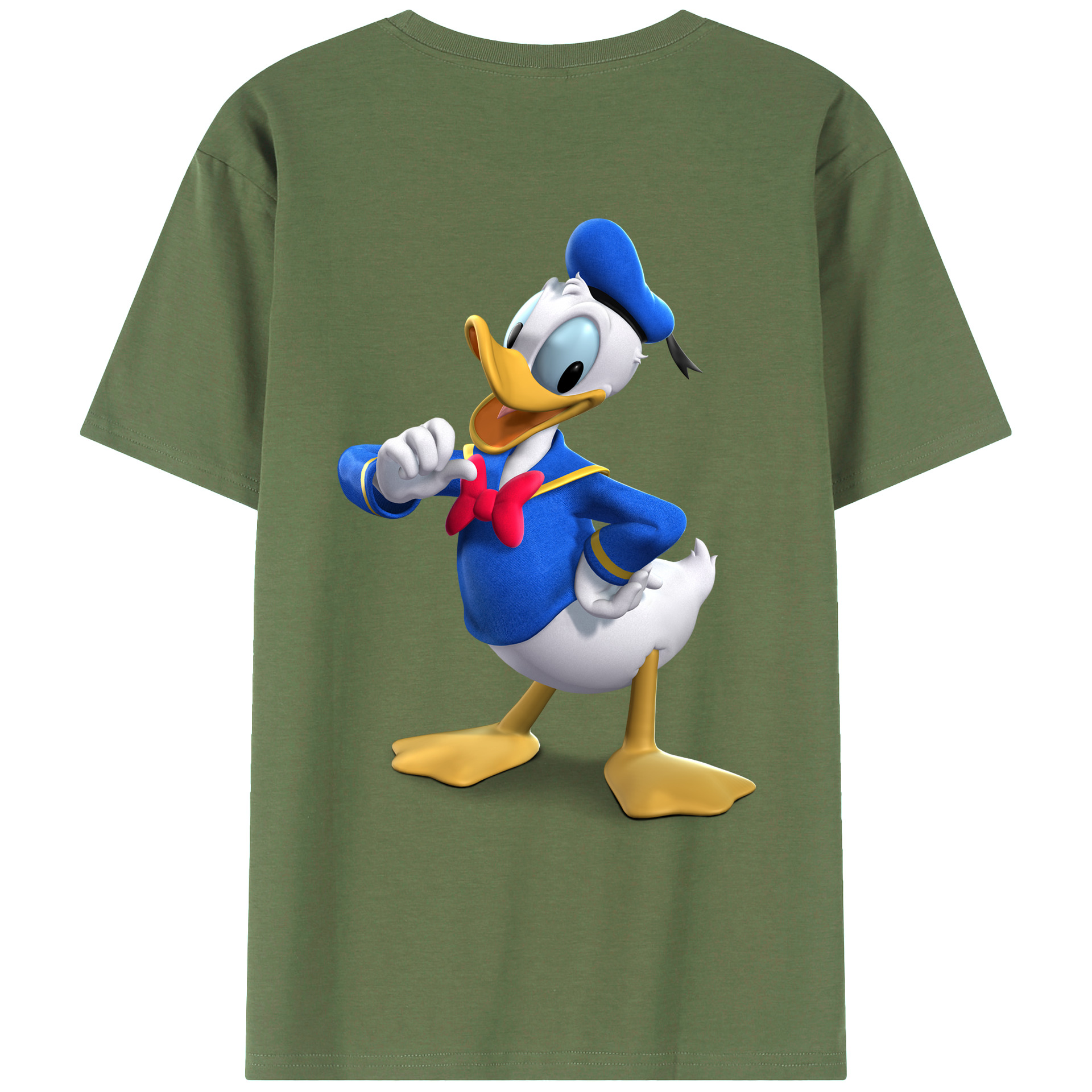 ミッキーマウス Mickey Mouse 綿100％ メンズ半袖Tシャツ（バックプリント） 通気性
